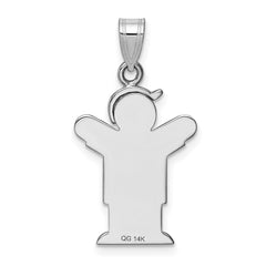 14k White Gold VS Diamond Kid Pendant - 14