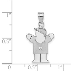 14k White Gold VS Diamond Kid Pendant - 14