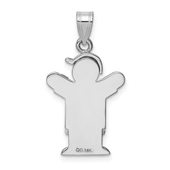 14k White Gold VS Diamond Kid Pendant - 15
