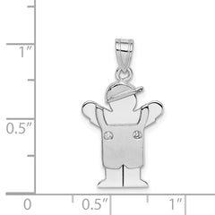 14k White Gold VS Diamond Kid Pendant - 15