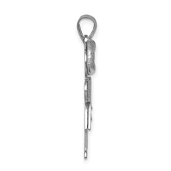 14k White Gold VS Diamond Kid Pendant - 17