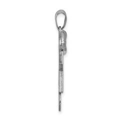 14k White Gold AAA Diamond Kid Pendant - 7