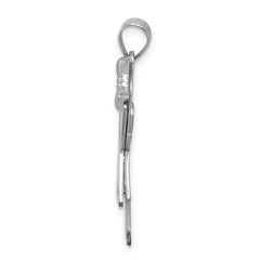14k White Gold A Diamond Kid Pendant - 20