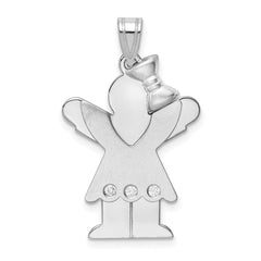 14k White Gold VS Diamond Kid Pendant - 20