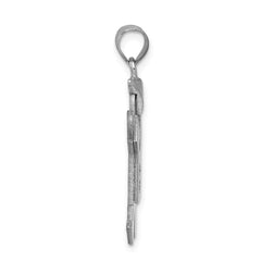 14k White Gold AAA Diamond Kid Pendant - 22