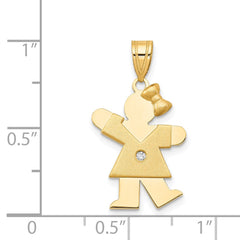 14k AAA Diamond Kid Pendant - 18