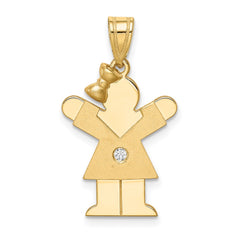 14k A Diamond Kid Pendant - 17