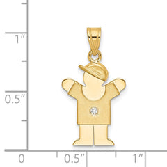 14k AAA Diamond Kid Pendant - 3