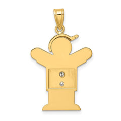 14k AAA Diamond Kid Pendant - 5