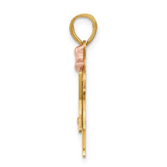 14k Two-tone VS Diamond Kid Pendant - 2