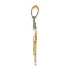 14k Two-tone AAA Diamond Kid Pendant - 4