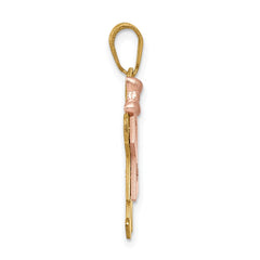 14k Two-tone AAA Diamond Kid Pendant - 3