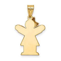 14k Two-tone AAA Diamond Kid Pendant - 15