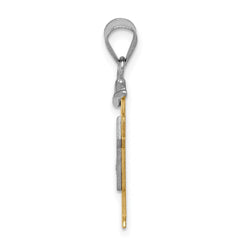 14k Two-tone VS Diamond Kid Pendant - 6