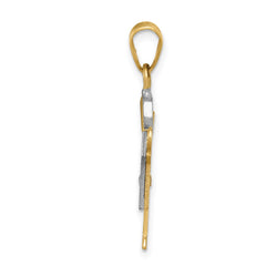 14k Two-tone VS Diamond Kid Pendant - 24