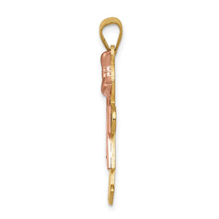 14k Two-tone AA Diamond Kid Pendant - 25