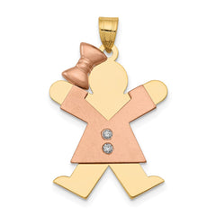 14k Two-tone VS Diamond Kid Pendant - 26