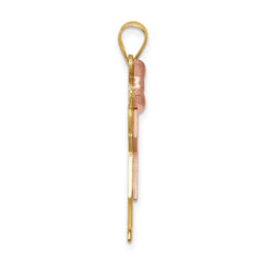 14k Two-tone AAA Diamond Kid Pendant - 28