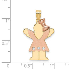 14k Two-tone VS Diamond Kid Pendant - 10
