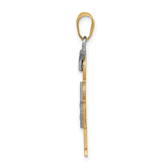 14k Two-tone AA Diamond Kid Pendant - 27