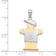 14k Two-tone A Diamond Kid Pendant - 27