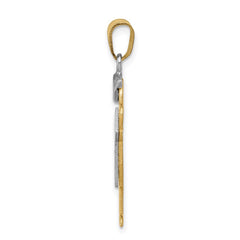 14k Two-tone A Diamond Kid Pendant - 6