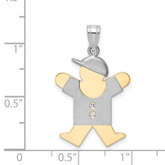 14k Two-tone VS Diamond Kid Pendant - 28