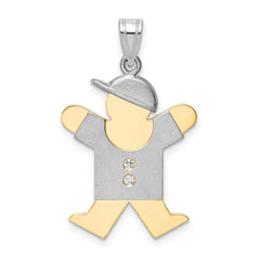 14k Two-tone VS Diamond Kid Pendant - 28