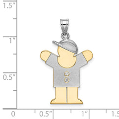 14k Two-tone A Diamond Kid Pendant - 28