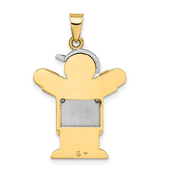 14k Two-tone A Diamond Kid Pendant - 29