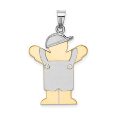 14k Two-tone A Diamond Kid Pendant - 29