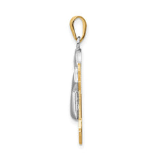 14k Two-Tone Puffed Boy with Hat on Right Engravable Charm - 3