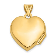 14k Polished Scrolled 15mm Heart Locket