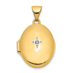 14k Diamond Star 17mm Oval Locket