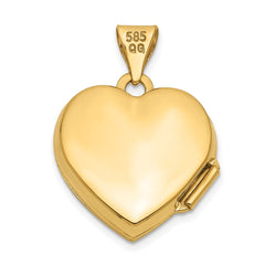 14k Two Hearts 15mm Heart Locket