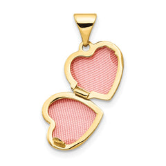 14k Polished Plain 10mm Heart Locket