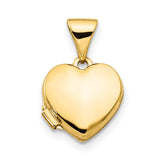 14k Polished Plain 10mm Heart Locket