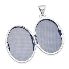 14k White Gold Floral Border 21mm Oval Locket