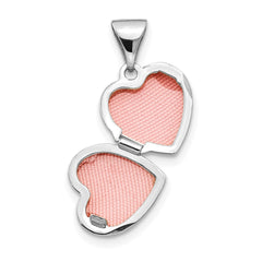 14k White Gold Scroll Border 10mm Heart Locket