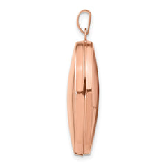 14k Rose Gold Polished Domed Plain 26mm Oval Locket