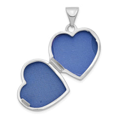 14K White Gold with Diamond 16mm Heart Locket