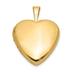14k Polished 16mm Heart Locket