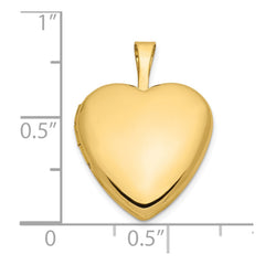 14k Polished 16mm Heart Locket