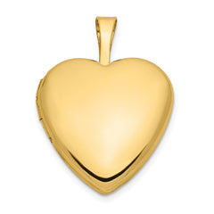 14k Polished 16mm Heart Locket