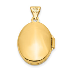 14k Floral Border 17mm Oval Locket