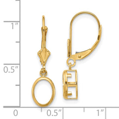 14k 8x6 Oval Leverback Earring Mounting - 2