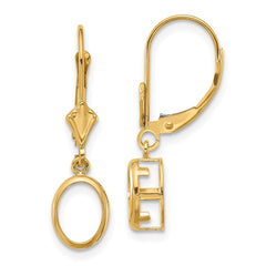 14k 8x6 Oval Leverback Earring Mounting - 2