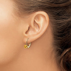 14k 5mm Citrine Leverback Earrings