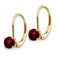 14k 5mm Garnet Leverback Earrings