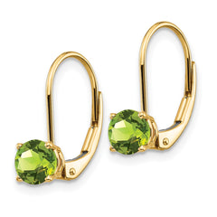 14k 5mm Peridot Leverback Earrings